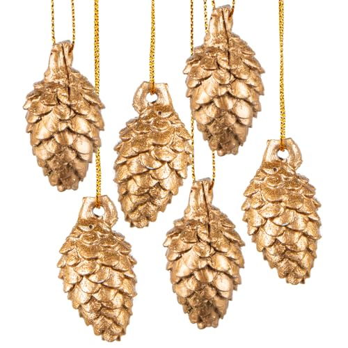 Logbuch-Verlag 6 goldene Zapfen Lärchen Baumzapfen Weihnachten...