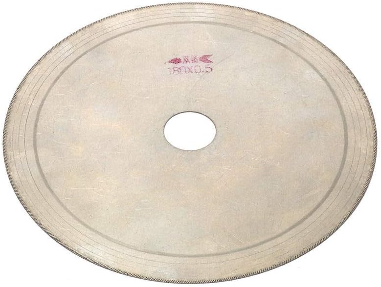 7 Inch 180 mm Super Thin Continuous Rim Diamond Saw Blade Cutting Wheel for Gem, Crystal, Agate, Jade 1" Arbor, Wet Cutting (Inclined Teeth)
