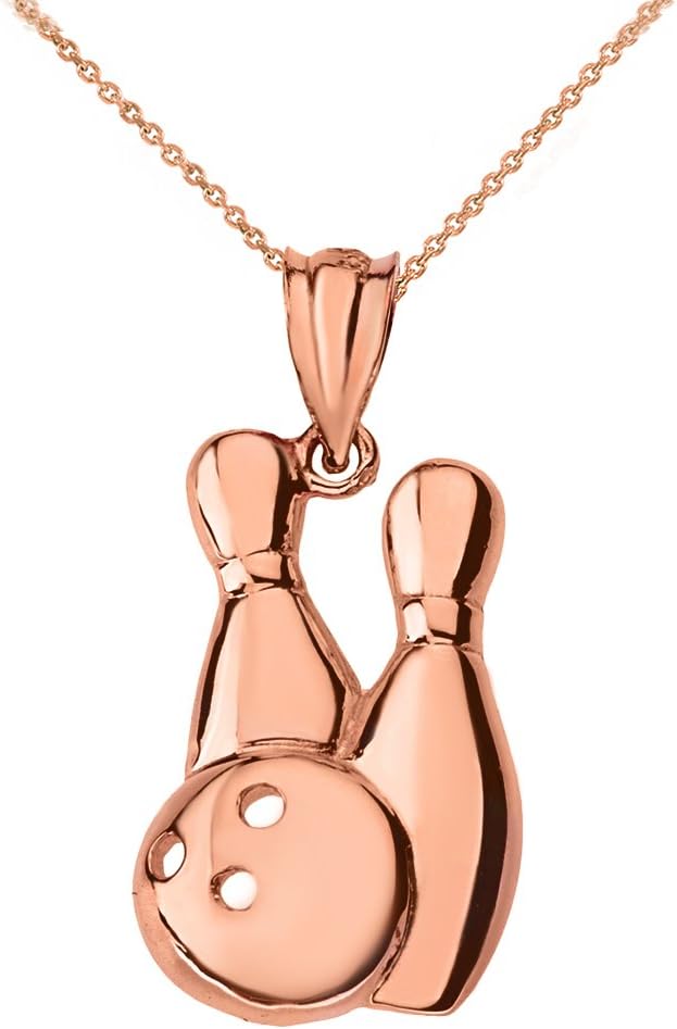 Bowling Pins and Ball Sports Pendant Necklace