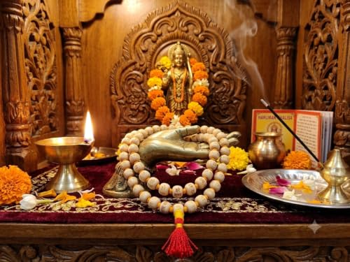Image of Japamala 108 Beads Original | Tulsi Mala Original | Jap Mala 108 Beads | Tulasi Mala 108 Beads | Hare Rama Hare Krishna Engraved