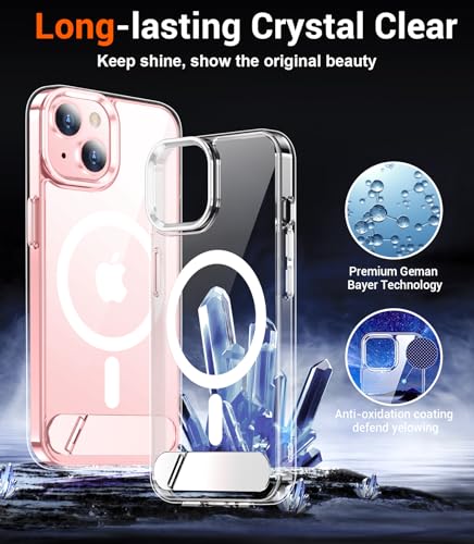 Image of Magnetic Compatible with iPhone 15 Case, [Built-in Invisible Kickstand][Compatible with MagSafe] [Military Grade Shockproof] Slim Thin Phone Case for iPhone 15 6.1 inch