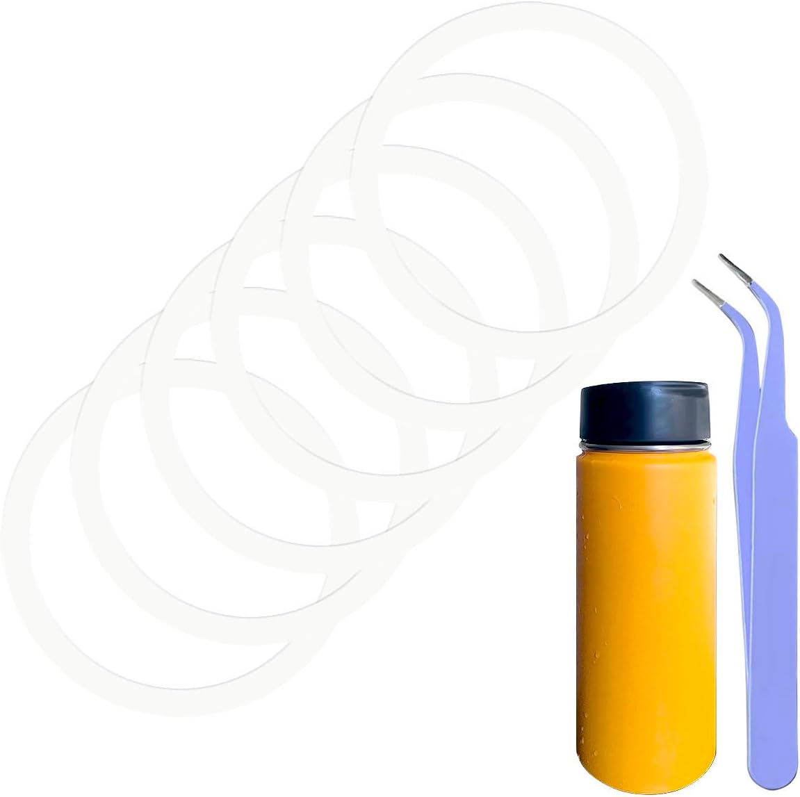 6 Pcs Water Bottle Gasket Replacement for Hydro Flask Wide Mouth Flip Lid, Silicone Water Bottle O Rings, Gasket Seals,Compatible with, Hydroflask Replacement Gasket,2 Inch with Tweezers