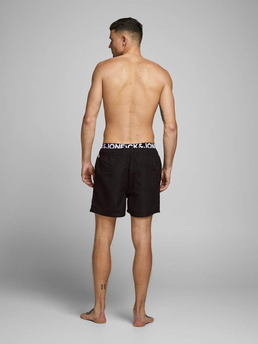 JACK & JONES Herren Badehose Badeshort SPLICELOGO S M L XL XXL Schwarz Rot Orang