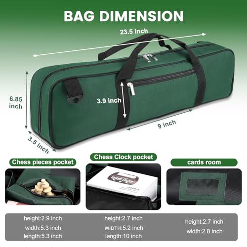 Bolsa de ajedrez para tablero enrollable funda de transporte con compartimentos LEAP 6