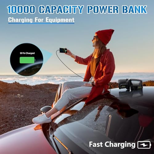 Image of CBEX Rechargeable Spotlight, Super Bright 100,000 LM LED Flashlight Handheld Spotlight 8000mAh Long Lasting Large Flashlight Searchlight and Flood Camping Flashlight with Foldable Tripod Black (PM-05)