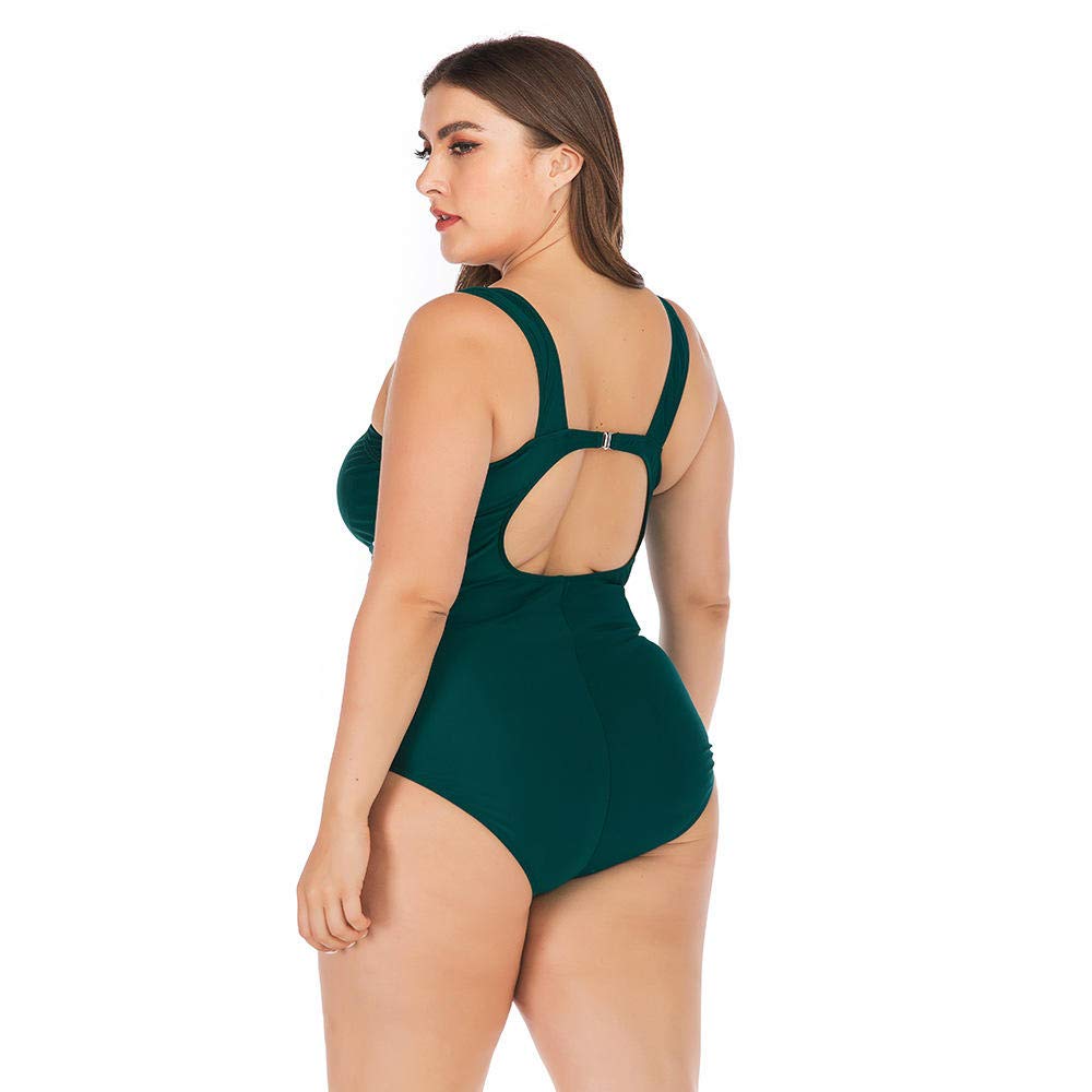 Damen Badeanzüge Damen Badeanzüge Mädchen Strand Bademode Geraffter Badeanzug mit offenem Rücken Damen Sexy Multicolor Plus Size Einteiliger Bikini (Color : B, Size : 4XL.)