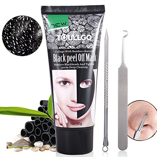 Charcoal Peel off Mask, Blackhead Peel Off Mask, Blackhead Remover Tool Kit, Blackhead Purifying Mask, Natural Black Mask Remove Blackhead/Acne/Strawberry Nose, 5 in 1