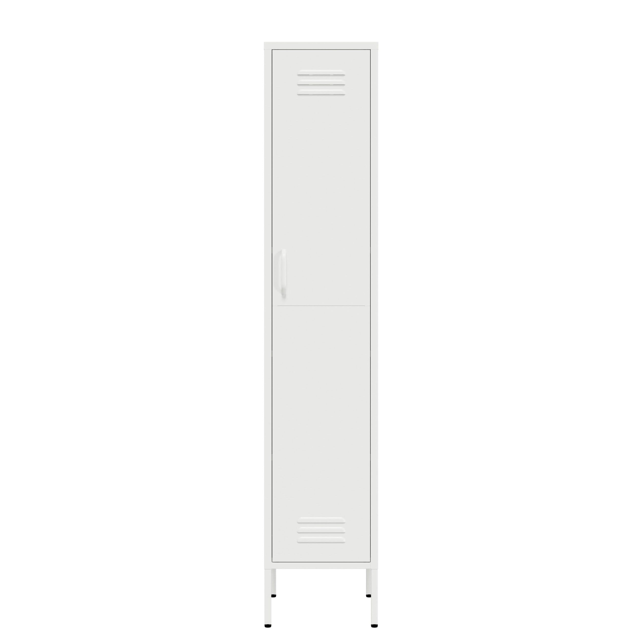 Metallschrank – Garderobenschrank aus Stahl mit verstellbaren Einlegeböden – Industrieller Aufbewahrungsschrank – 35x50x180 cm / 90x50x180 cm – Aktenschrank (Weiß, 35x50x180cm)