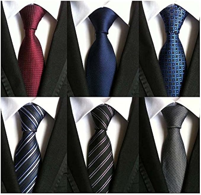 WeiShang Lot 6 PCS Classic Men's Silk Tie Necktie Woven JACQUARD Neck Ties