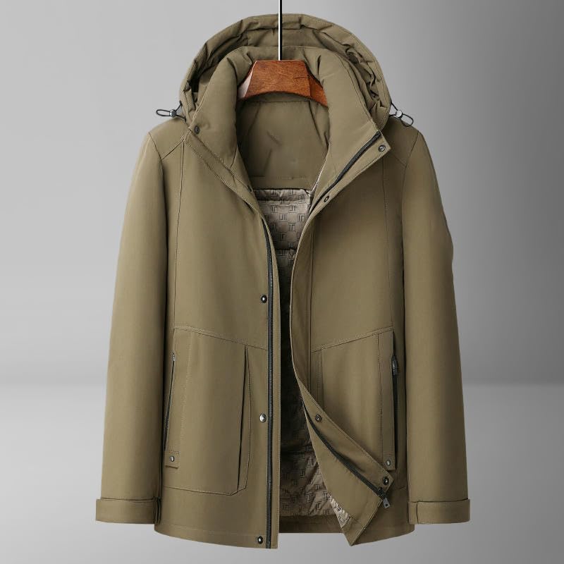 Chaqueta de plumón con capucha para hombre para evitar el frío en invierno al aire libre casual 2