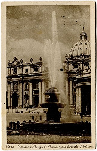 1930 Roma - Fontana in Piazza S. Pietro Carlo Maderno dest. Forlì FP B/N VG ANIM Cartolina Postale