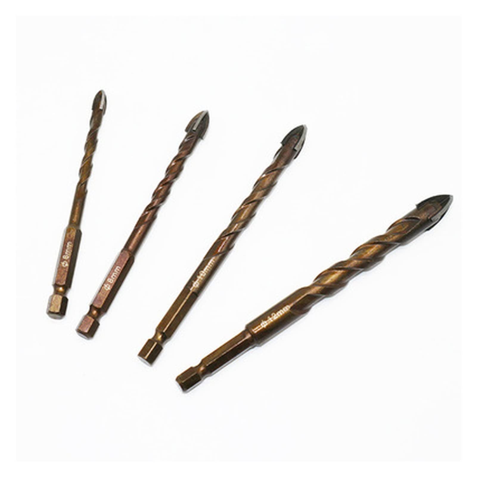 punte da trapano 3-12mm Twist Drill Drill Cross Hex Tile Bit Set for vetro in ceramica in calcestruzzo Sega sega in carburo di mattoni Triangolo in carburo di carburo bit kit strumento