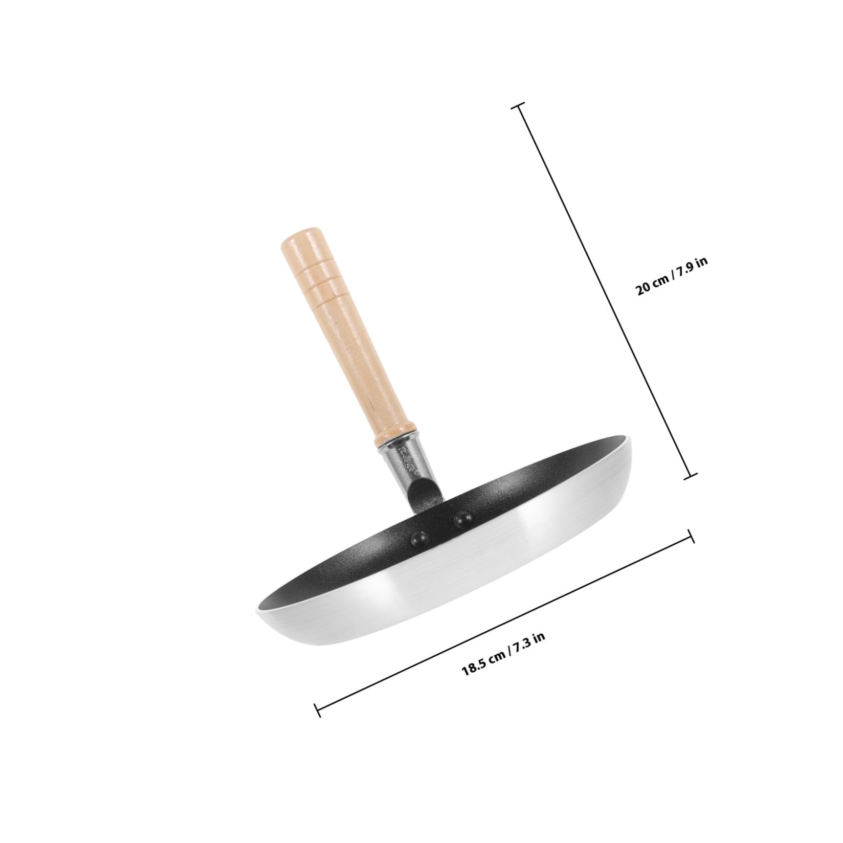 SHINEOFI Padella per Uova Antiaderente Piccola 19 CM in Alluminio Manico in Legno Mini Padella Multiuso per Frittate Pancake e Gnocchi per Cucina Domestica e Professionale
