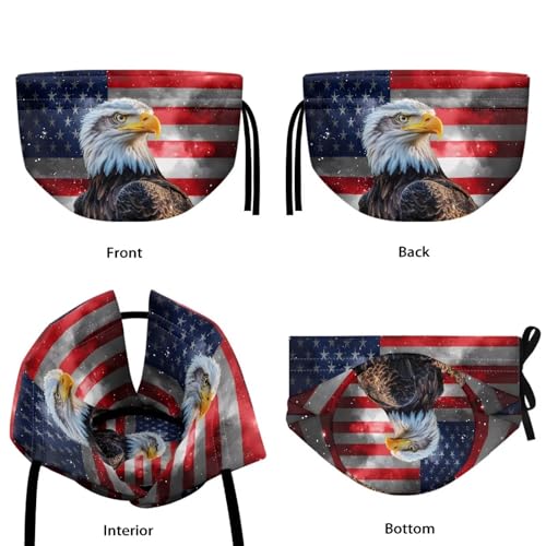 Image of Xoenoiee American Flag and Eagle Print Tea Cozy Tea Pot Cover Insulation Tea Cosy Teapot Dust Cover Teapot Warmer for Home Kitchen Teapot Covers
