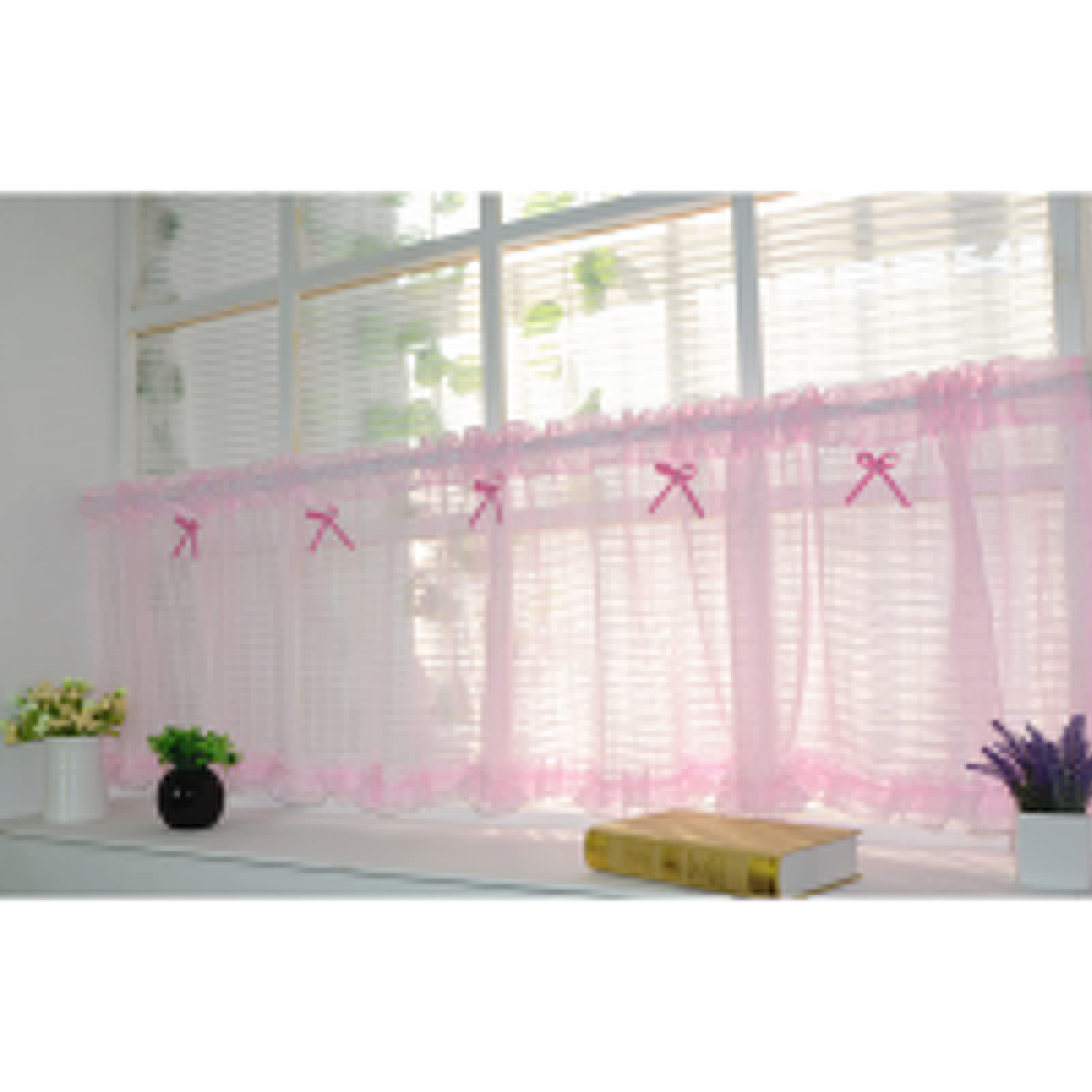 Cortinas de cocina cortas y translúcidas de estilo romántico para el hogar