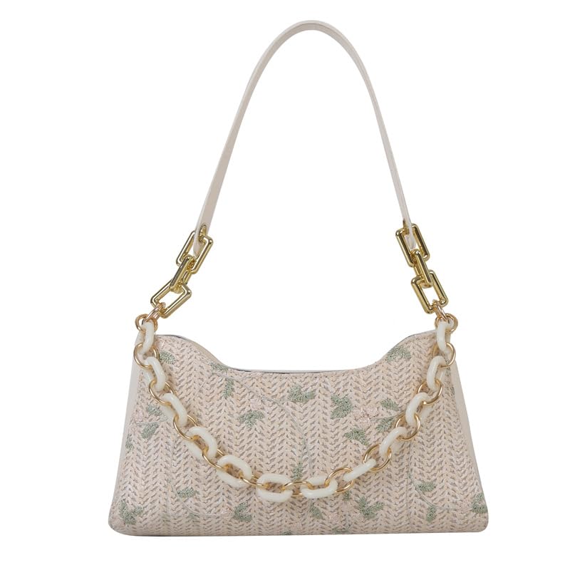 White Weave Bag 1 Piece，Woven Single Shoulder Underarm Bag, Practical for Errands and Outings, Lightweight Stylish