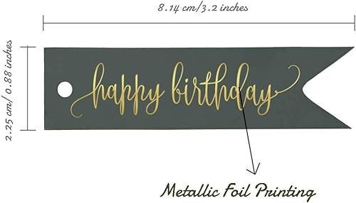 Miniatura 51 de Etiquetas de papel para colgar con texto en inglés «Happy Birthday», 100 unidades Azul,Aqua Blue,Negro -,azul, cerceta (Dark Teal Blue),Rosa