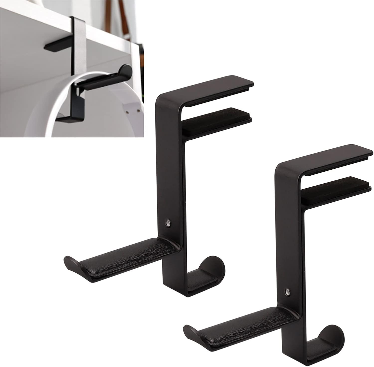 BetterJonny 2 Pcs Gaming Headphone Stand, Headphone Hanger with Height Adjustable Clamp Under Desk Clamp Controller Stand Earphone Rack with Cable Clip for PC Gaming Headset (Black) BetterJonny 2 Pcs Gaming Headphone Stand, Headphone Hanger with Height Adjustable Clamp Under Desk Clamp Controller Stand Earphone Rack with Cable Clip for PC Gaming Headset (Black)