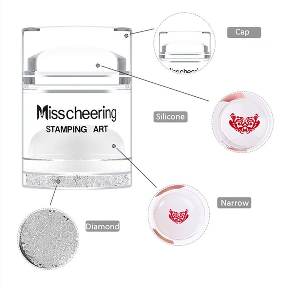 Misscheering Clear Wide Dual Ended Jelly Nail Stamper with 4.3 Cm Stamp Head 3