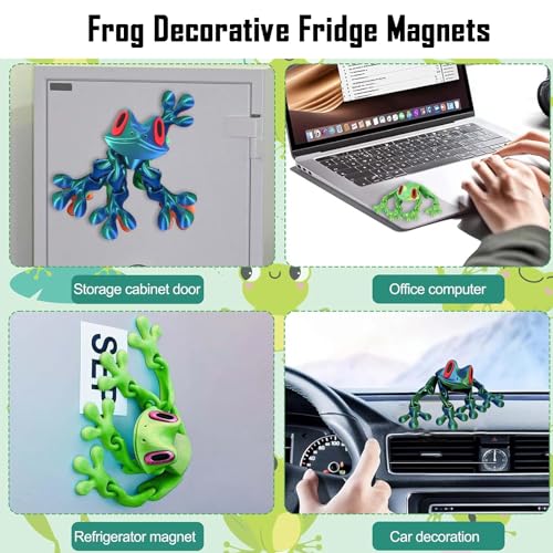 Imán Decorativo de Rana 3D para Refrigerador Azul miniatura 2