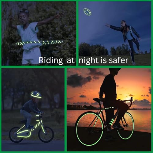 Image of WALLMATE Dual Shade Reflective Radium Strip for Car & Bike Waterproof Self Adhesive, Safety Sticker, Night Glow Tape for Helmet, Scooter & Cycle Decoration (Green-Silver, 0.5 In x 45 Mtr (1771 in))