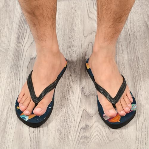 Space Planets Beach Summer Casual Flip Flop Sandals Non-Slip Quick Dry for Women Men 214B25614