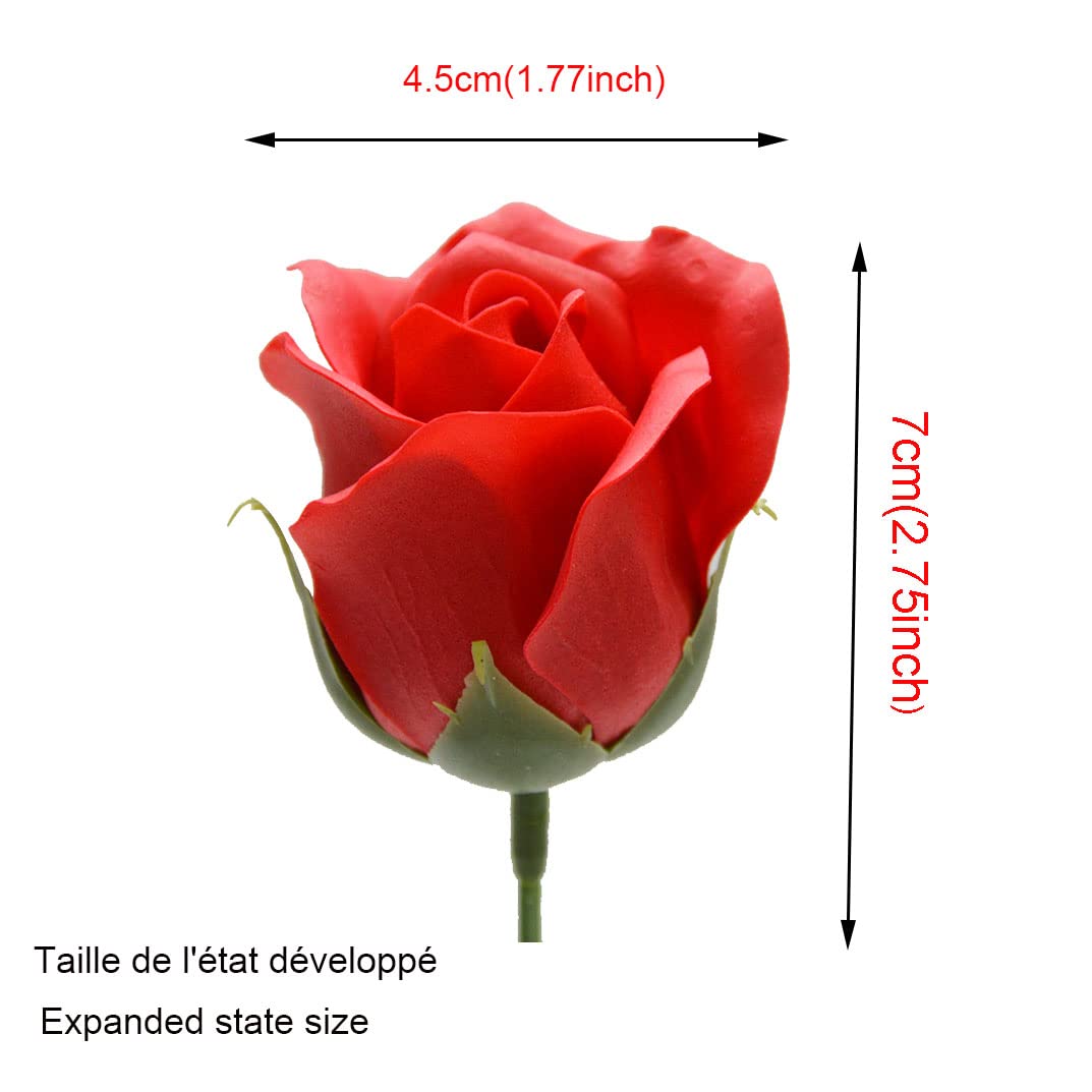 50 pz San Valentino bordo arricciato rosa sapone fiore fiori artificiali testa immortale bouquet di fiori confezione regalo matrimonio fai da te home decor-16