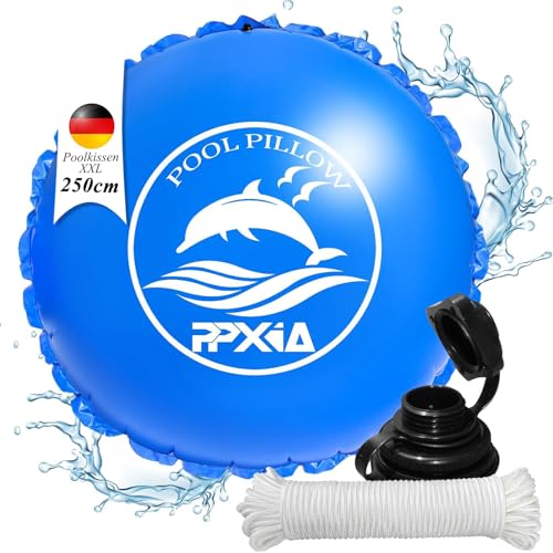 Poolkissen Winter Rund 2.5m Luftkissen Pool Kissen überwinterung XXL Pool Winterkissen mit Doppelnaht bis -25°C, Doppelt Abgedichtetes Ventil, 0.4mm Dickes PVC für Poolabdeckung Winter