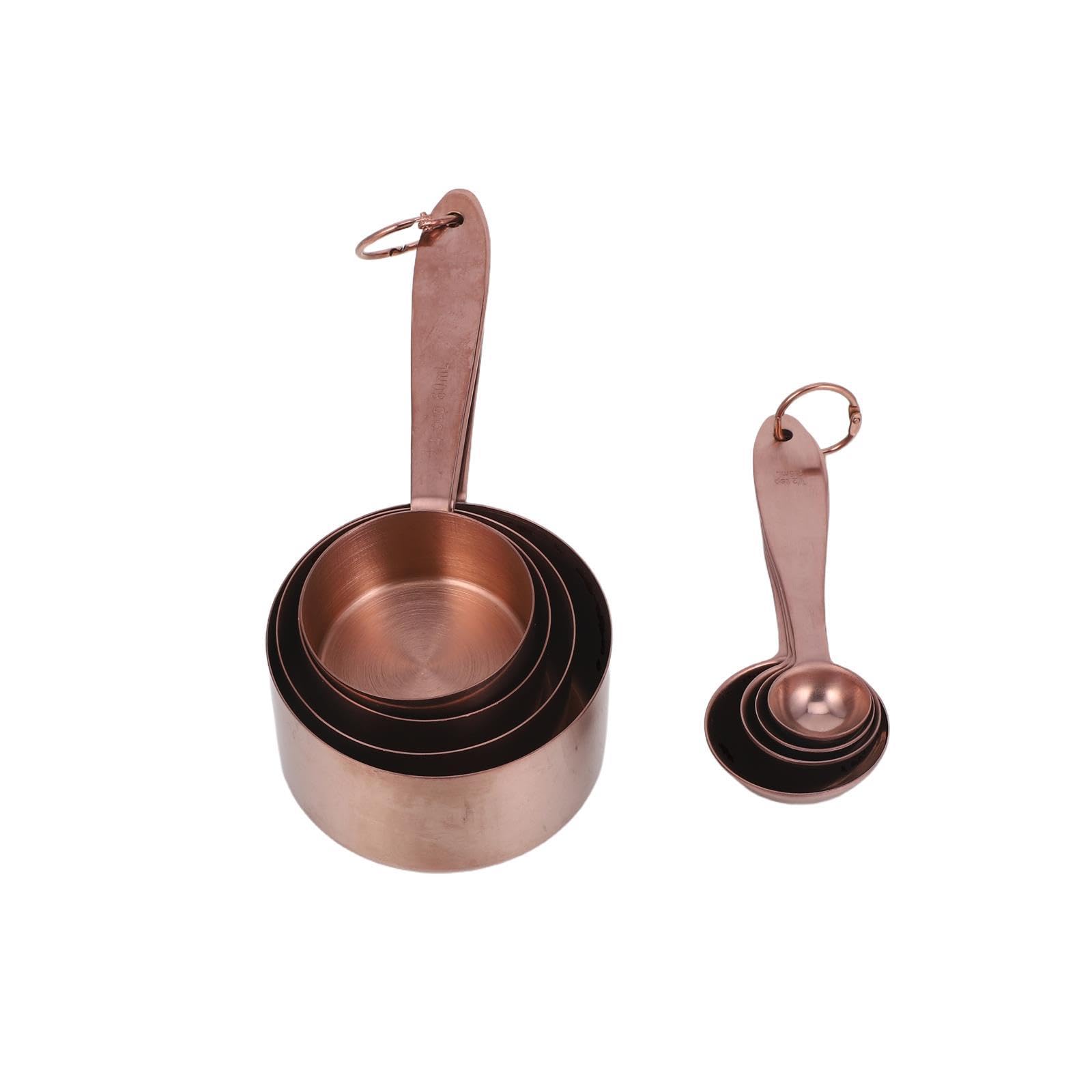Juego de Cucharas Medidoras de Acero Inoxidable Grabadas, 1 Set