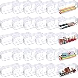 Sepamoon 30 Pcs Cosmetic Pouch Bag with Zipper Transparent Waterproof PVC Pencil Case Clear Makeup Bags Brush Case Large Capacity Pencil for Office Stationery and Travel Storage(White)