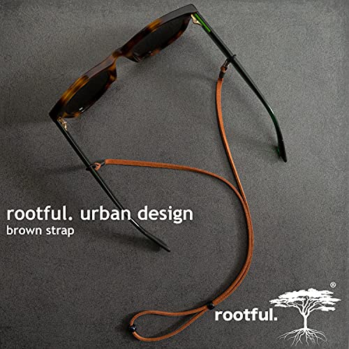 rootful.® URBAN - brillenband - brillenketting van leer 2-pack (bruin & zwart) voor zonnebrillen en leesbrillen… - Image 3