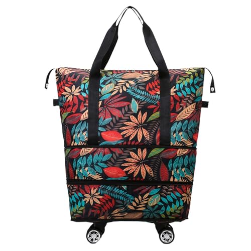 Rolling Duffel Bag with Wheels,Rolling Duffle Bag with Wheels,Expandable Foldable Duffle Bag with Wheels and Handle for Travel,Rolling Luggage Bag Carry on Duffel Bag (Red), 1pcs