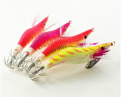 5 PCS 8cm / 8g Glow in Dark Luminous Squid Jigs Fishing Lure Squid Shrimp # 2.0