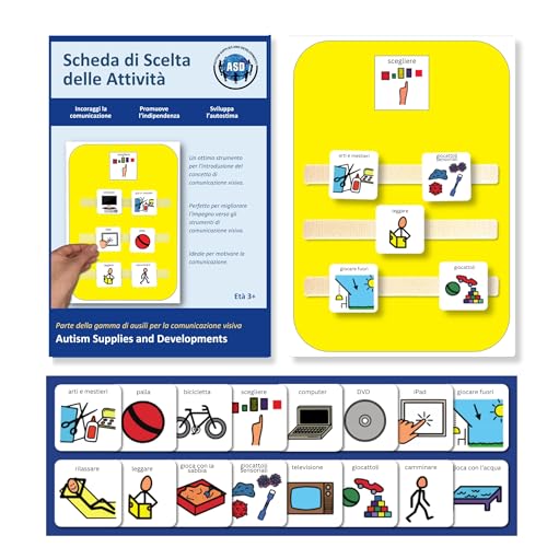Scelta Attività - Agenda Visiva Bambini Autismo – 16 Flashcards – CAA Giochi Montessori/Educativi – Ludattica – Regali Autistici – Italiano
