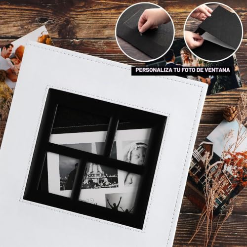 Miniatura 3 de Ywlake Album De Fotos 10x15 1000, Grande Cuero Album Para Photos Bolsillos Verticales Horizontal Blanco