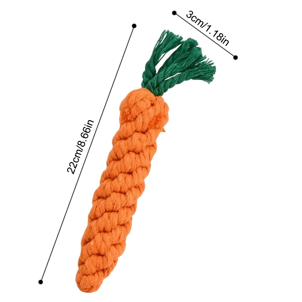 NIEEKRUN 2 Pack Dog RopeToys Carrot Dog Toys Puppy Teething Toys Dog Braided Rope Toy, Dog Chew Toys - Image 2