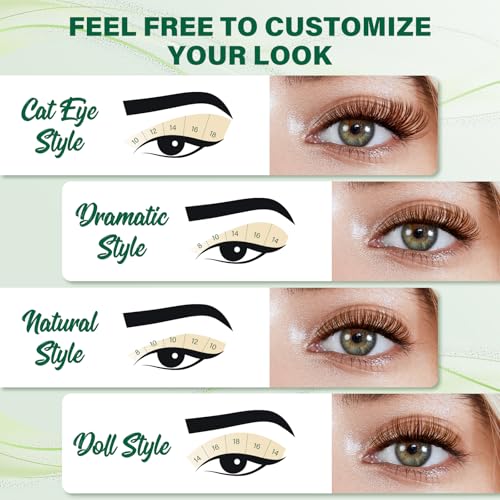 Image of KEYYOU Brown Lash Clusters Soft Wispy D Curl Individual Lashes 8-18mm MIX