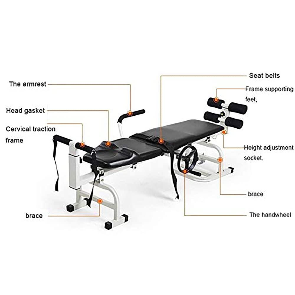 Generico Lettino da Massaggio Portatile per trazione cervicale e Lombare, Dispositivo per Stretching del Corpo - Lettino terapeutico Pieghevole per Spa e Trattamento di Tatuaggi facciali