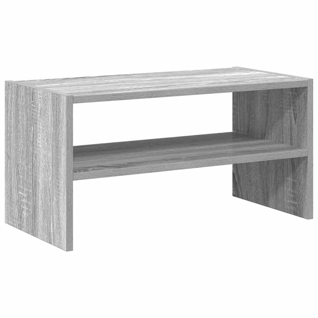 Schuhregal stapelbar Grau Sonoma aus Holzwerkstoff 60 x 30 x 30,5 cm, Schuhschrank Schuhablage für Flur Diele Eingang, platzsparende Ordnung und Stauraum