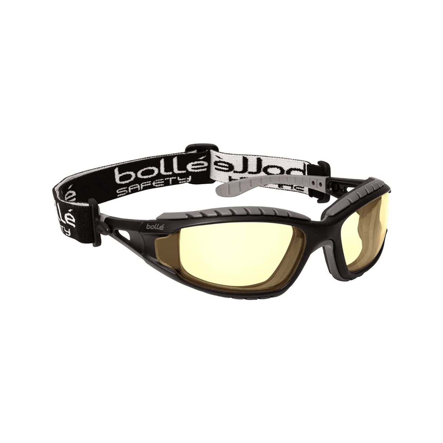 Bolle TRACPSJ Tracker Glasses Nylon Frame Anti-Scratch and Fog Lens, Black/Yellow
