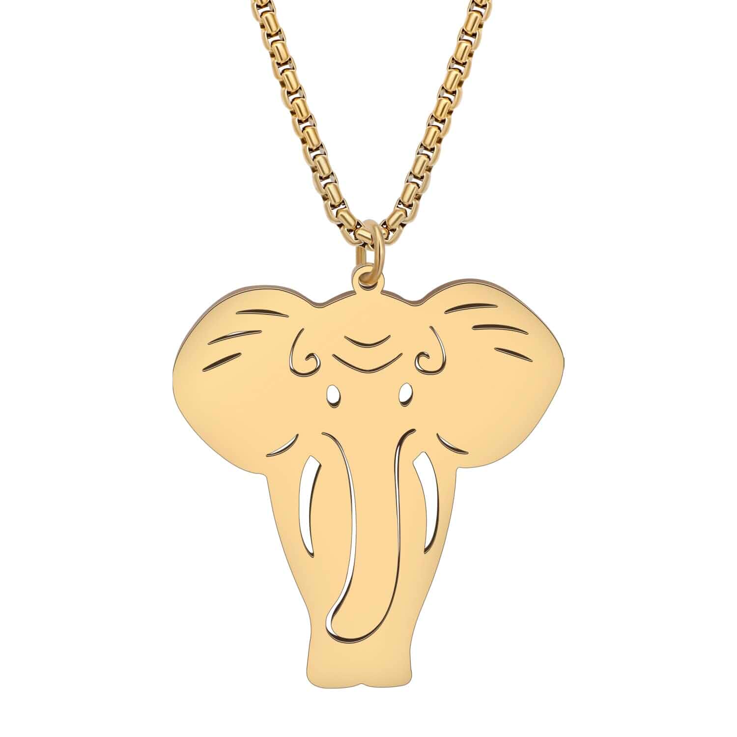 LONYOO Cute Elephant Necklace Pendant Jewelry Stainless Steel Elephant Gifts for Women Dainty Gold Necklace Charms