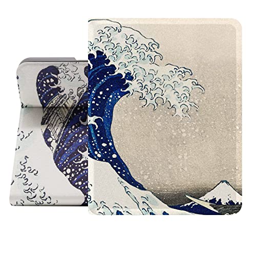 Berkin Arts Compatible with iPad Mini 4th/5th Generation Case (7.9 Inch) Case 2019 2018 2017 2016 2015 Folio Case Premium Leather Cover Ukiyo-e Japanese Style (The Great Wave by Hokusai)