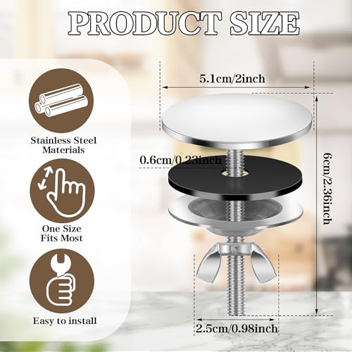 Edelstahl Wasserhahn Lochabdeckung,Küchen Lochabdeckung,5cm Spülbecken Abdeckung,Spüle Auslaufsicher Hahnlochstopfen Pülbecken Abdeckung Gute Abdichtung Waschbeckenabdeckung,für Spülbeckenlochstopfen