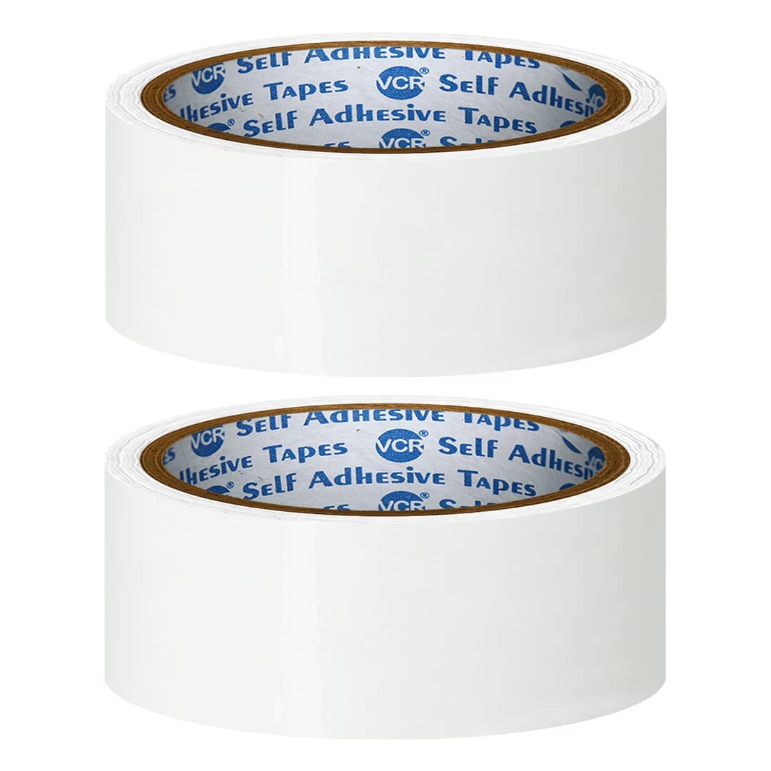 VCR White Color Tape - Milky - 50 Meters in Length - 36mm / 1.5" Width - 02 Rolls Per Pack - BOPP Self Adhesive Tape for Arts and Craft use, Box Packing, Office and Home use (B07RT8RD57) Amazon Price History, Amazon Price Tracker
