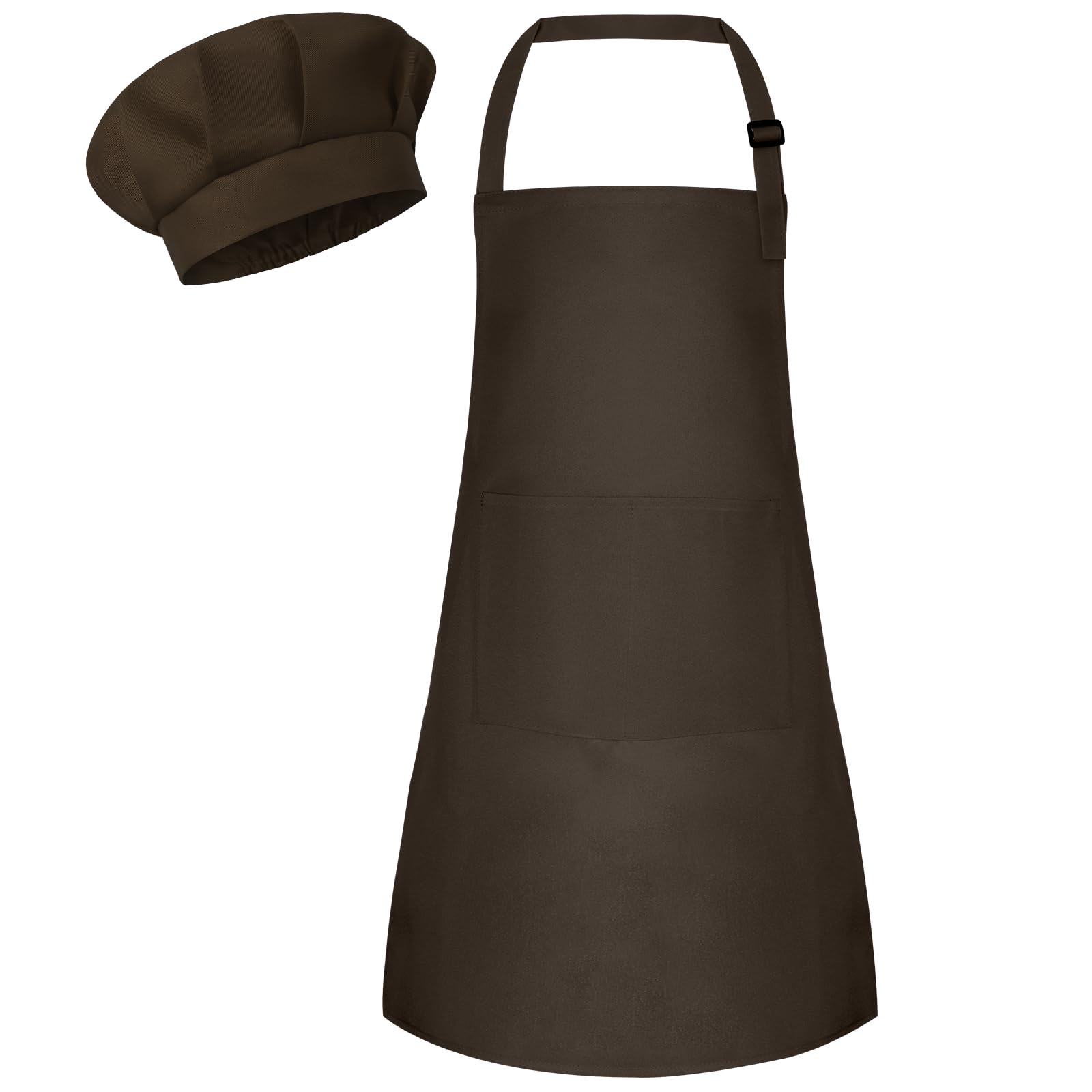Kids Apron and Chef Hat Set Children Apron Adjustable with 2 Pockets Children Chef Painting for Cooking Baking