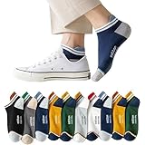 [Yoozuu] 靴下 メンズ 高級綿 10足組【抗菌防臭加工・厳選良質綿】 おしゃれ くつした カラフルソックス スニーカーソックス 吸汗 蒸れず (JP, アルファベット, Free Size, 10足セット3)