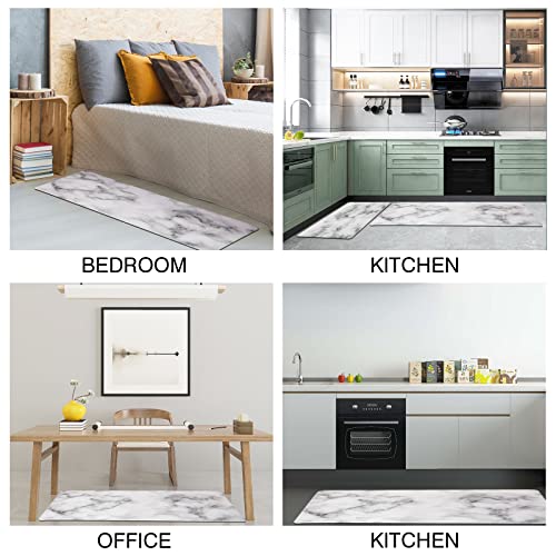 Turtingas Marble Kitchen Mats For Floor (2 Pcs) – Cushioned Anti Fatigue Kitchen Rug For Comfortable Standing – Waterproof, Easy Clean, Non-Slip, Thick Kitchen Mat Set For Home, Office, Sink, Laundry #TOP6