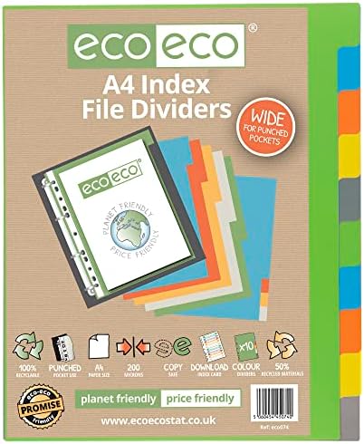 Eco-eco A4 50% Riciclata Set 12 Divisori Index File Ampi - Foto 2