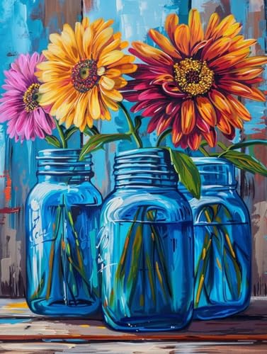Kits cuadros para pintar por numeros adultos manualidades de flores para relajar la mente