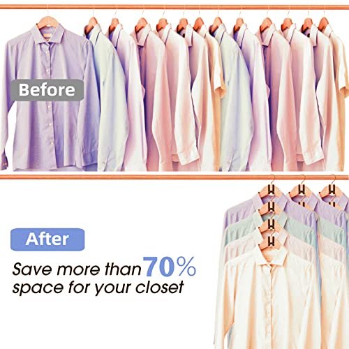 Besslly 80Pcs Clothes Hanger Connector Hooks, Plastic Space Saving Heavy Duty Hanger Extender Clips for Closet Organizers, Black - Thumbnail 4